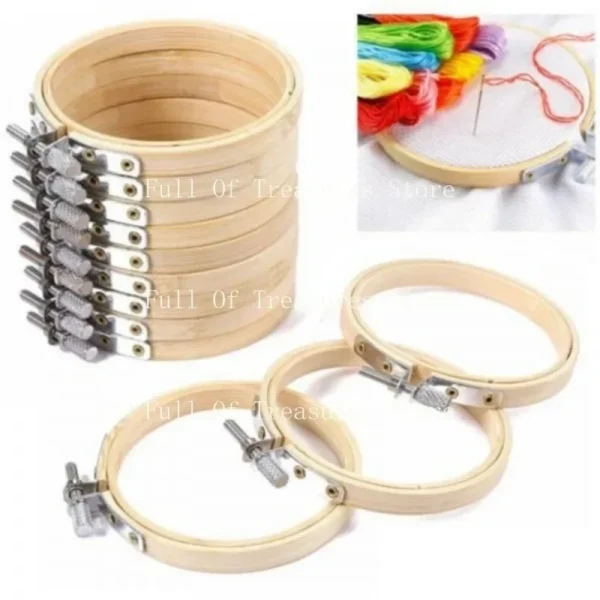 Embroidery Kits: 10pcs Bamboo Hoops for DIY Craft - Image 2