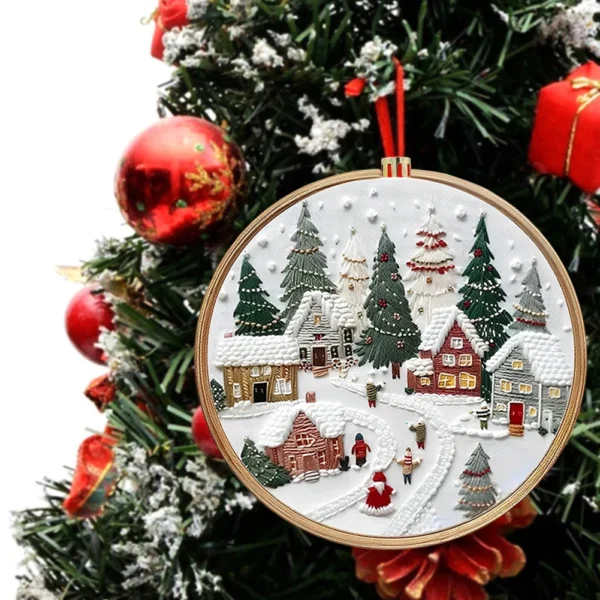 Embroidery Kits Christmas Wreath Printed Cross Stitch Set