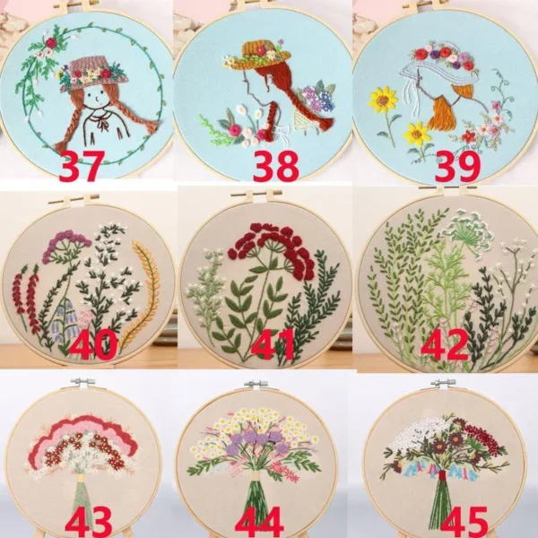 Embroidery Kits: Starter Set with Stamped Pattern & Hoop - Image 6
