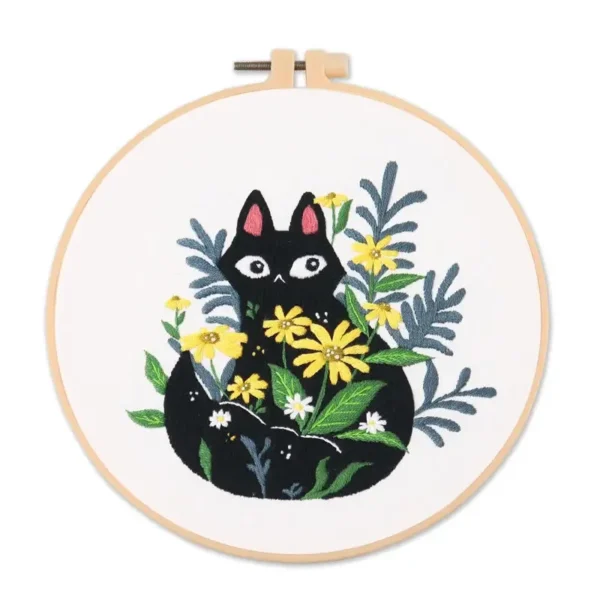 Embroidery Kits for Beginners – Black Cats Cross Stitch - Image 5