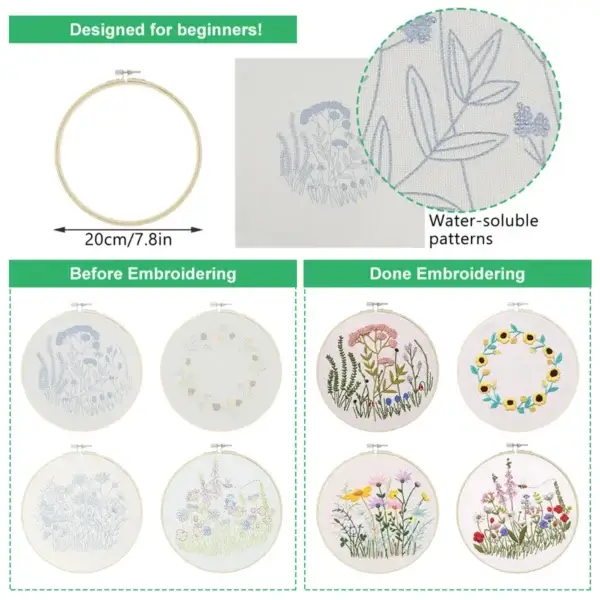 Embroidery Kits Beginner DIY Cross Stitch Patterns Crafts - Image 3