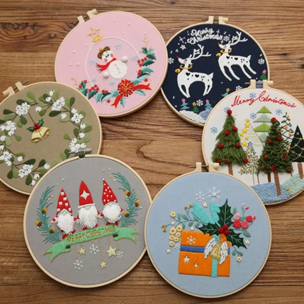 Christmas Embroidery Kits, DIY Cross Stitch Sewing Art - Image 3