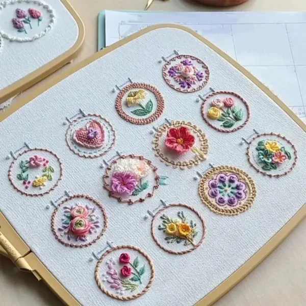 Embroidery Kits: Floral Beginner Kit with Bright Colors - Image 3