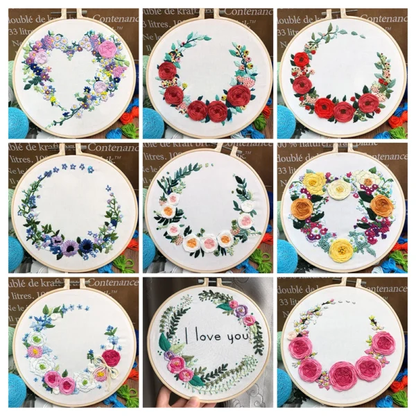 Embroidery Kits - Flowers & Plants DIY Needlework Set