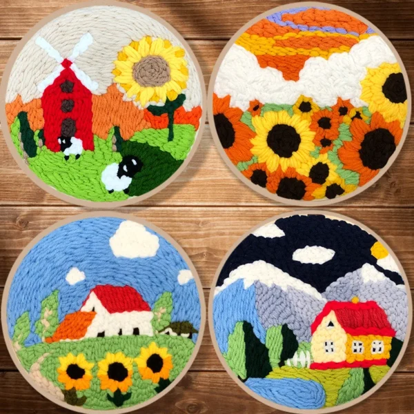 Embroidery Kits Flower DIY Craft Set for Kids