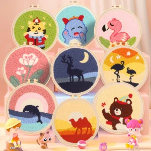 Embroidery Kits - Punch Needle with Animal Pattern