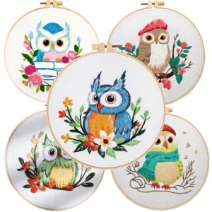 Embroidery Kits for Beginners - Cartoon Owl Cross Stitch