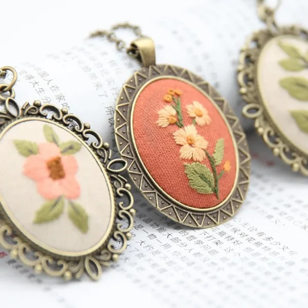 Embroidery Kits: DIY Pendant Cross Stitch Necklace Kit - Image 3