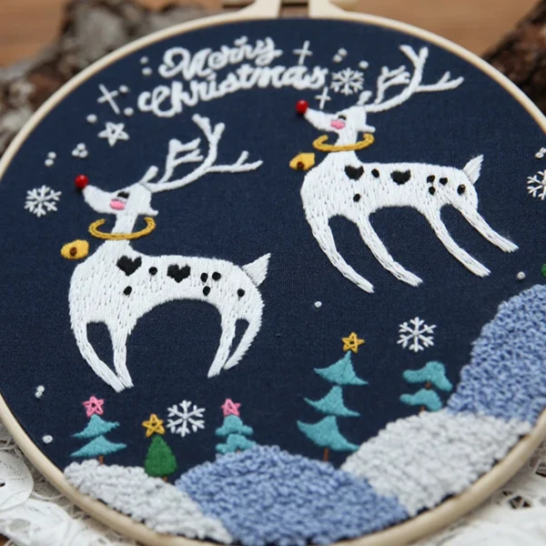 Christmas Embroidery Kits, DIY Cross Stitch Sewing Art - Image 4