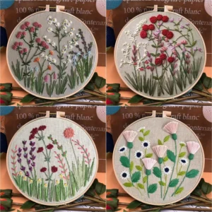 Embroidery Kits for Beginners, Floral 3D Cross Stitch
