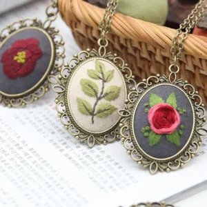 Embroidery Kits: DIY Pendant Cross Stitch Necklace Kit