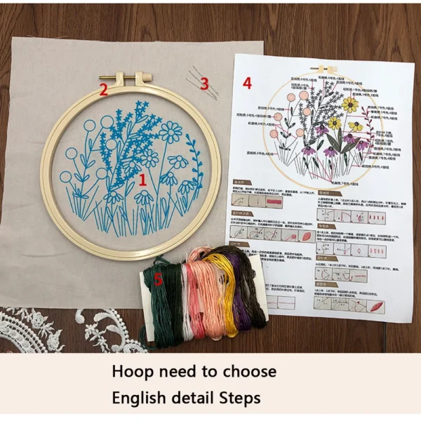 Embroidery Kits for Beginners, Floral 3D Cross Stitch - Image 2