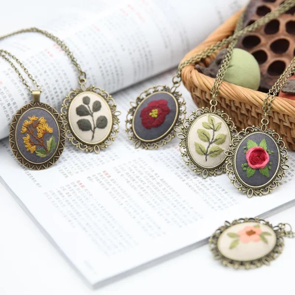 Embroidery Kits: DIY Pendant Cross Stitch Necklace Kit - Image 2