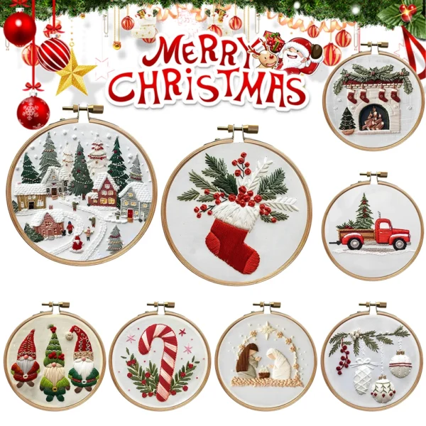 Embroidery Kits Christmas Tree Santa Claus Craft Starter Kit - Image 4