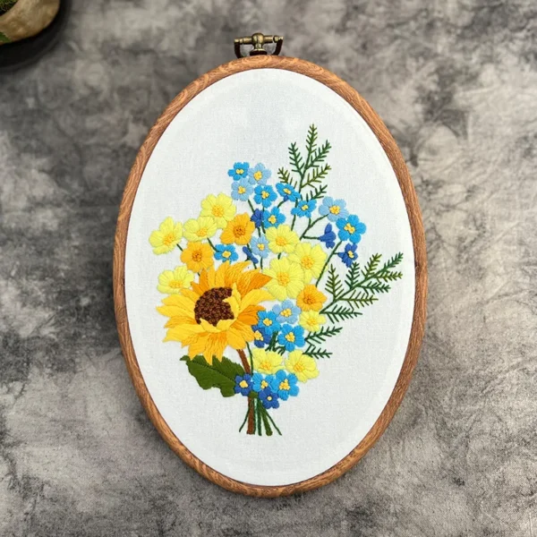 Embroidery Kits for Beginners, Flower Cross Stitch - Image 6