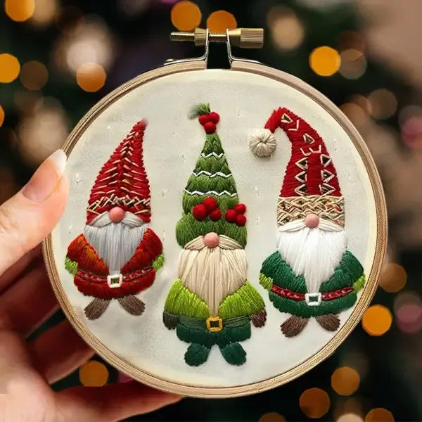 Embroidery Kits Christmas Wreath Printed Cross Stitch Set - Image 2