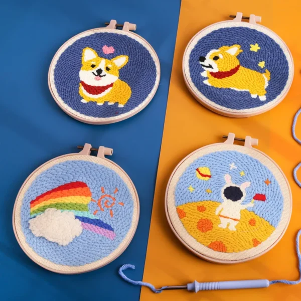 Embroidery Kits: Corgi Punch Needle Set for Beginners - Image 2