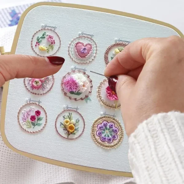 Embroidery Kits: Floral Beginner Kit with Bright Colors - Image 4