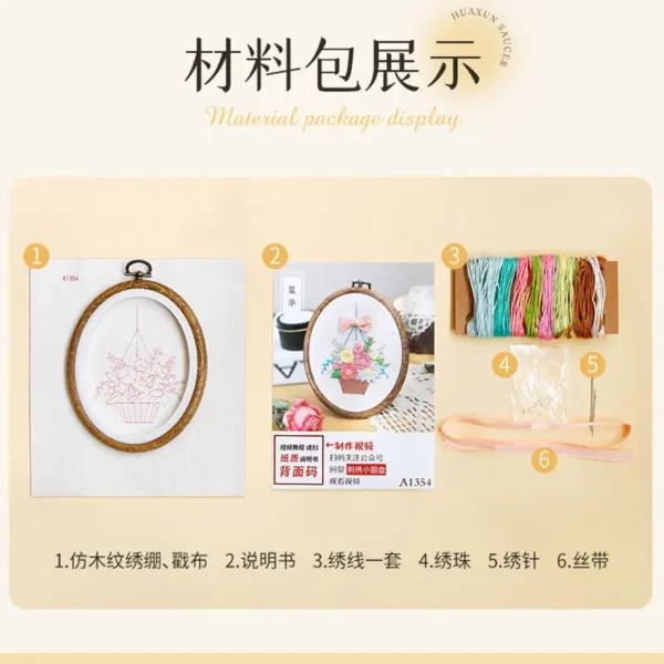 Embroidery Kits - 3D Flower Ribbon Wall Decor - Image 2