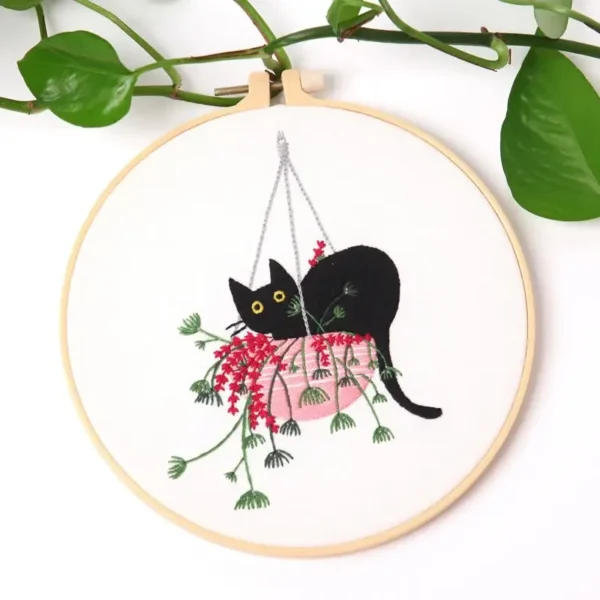 Embroidery Kits for Beginners – Black Cats Cross Stitch - Image 4